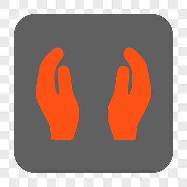 Alkış eller yuvarlak kare düğme