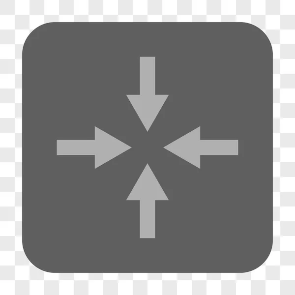 Compresser les flèches arrondi bouton carré — Image vectorielle