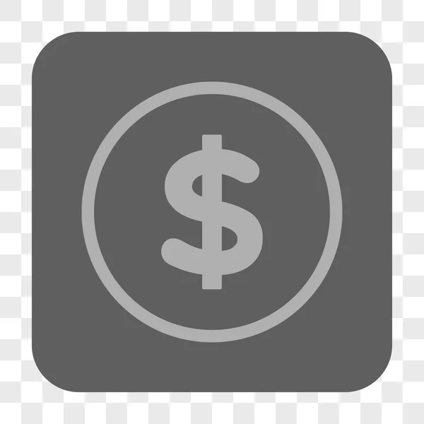 Dolar zaokrąglony kwadrat przycisk — Wektor stockowy