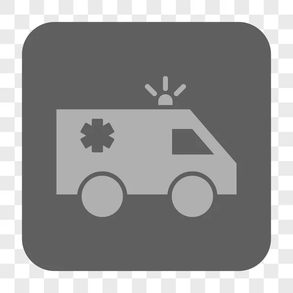 Bouton carré arrondi de voiture d'urgence — Image vectorielle