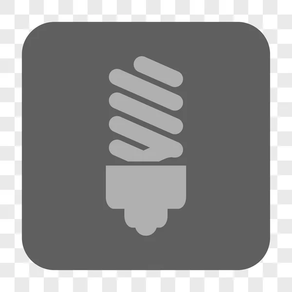Bombilla fluorescente redondeada Botón cuadrado — Archivo Imágenes Vectoriales