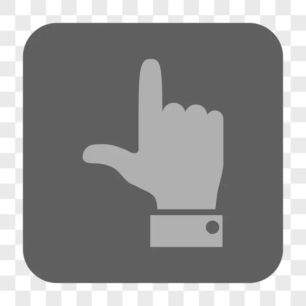 Pointeur main vers le haut arrondi bouton carré — Image vectorielle