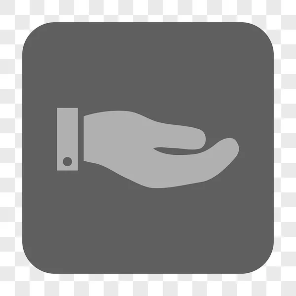 Hand afgerond vierkante knop — Stockvector