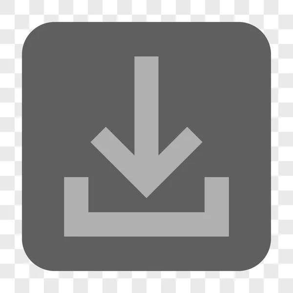 Boîte de réception rond bouton carré — Image vectorielle