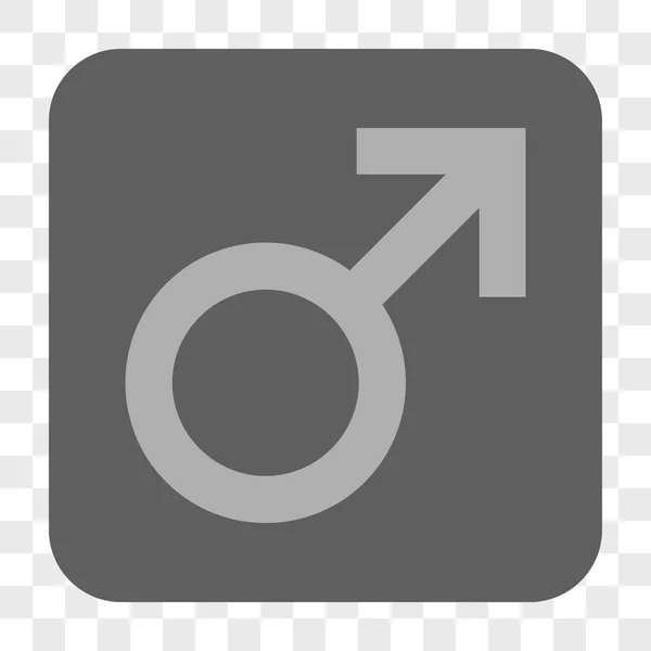 Männliches Symbol abgerundeter quadratischer Knopf — Stockvektor
