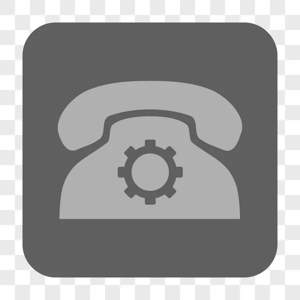 Configuración del teléfono Botón cuadrado redondeado — Vector de stock