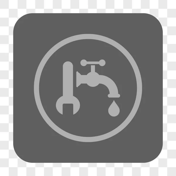 Plumbing Rounded Square Button — Stock Vector