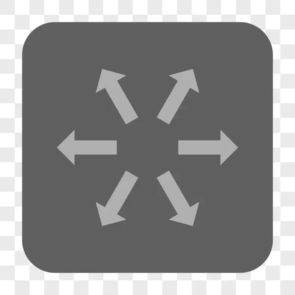 ラジアル矢角丸正方形ボタン — ストックベクタ