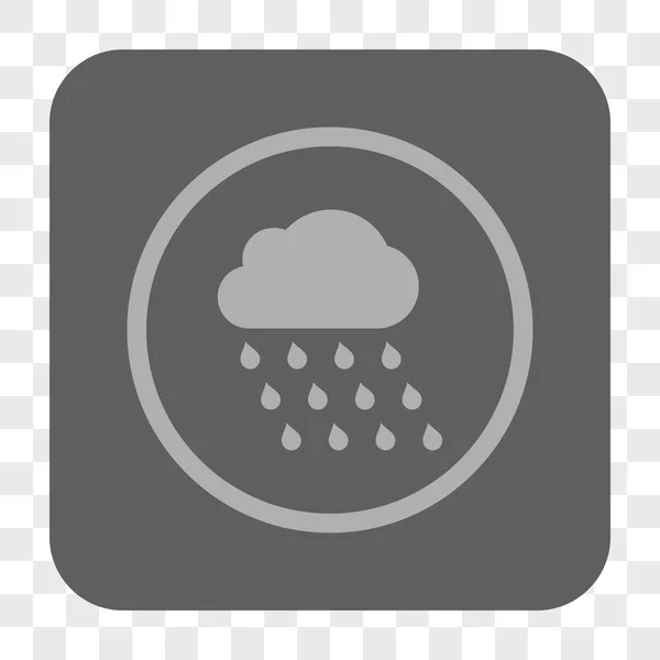 Rain Cloud Rounded Square Button — Stock Vector