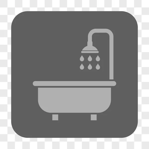 Bagno doccia Pulsante quadrato arrotondato — Vettoriale Stock