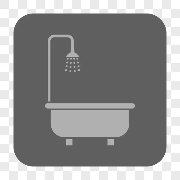 Baño de ducha redondeado botón cuadrado — Archivo Imágenes Vectoriales
