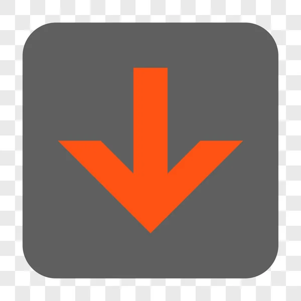 Flecha hacia abajo redondeado botón cuadrado — Archivo Imágenes Vectoriales
