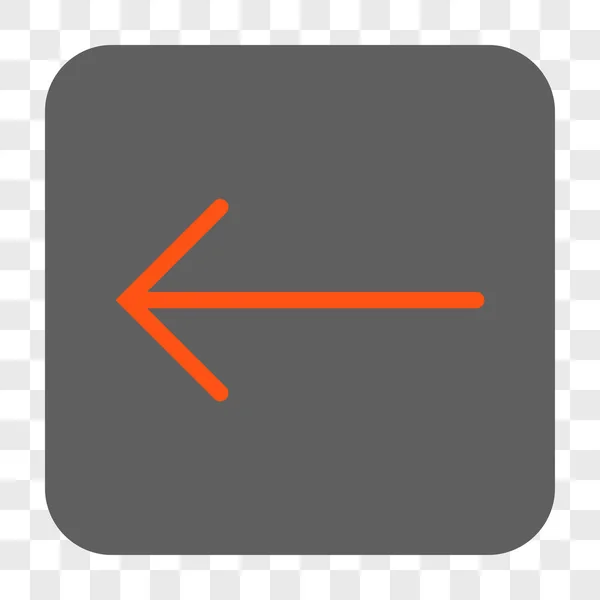 Flèche gauche arrondie Bouton carré — Image vectorielle
