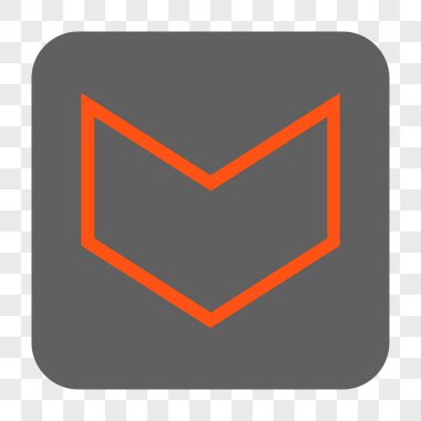 Ok ucu yuvarlatılmış kare düğmesini basılı