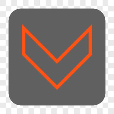 Ok ucu yuvarlatılmış kare düğmesini basılı