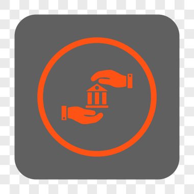 Banka hizmet yuvarlak kare düğme