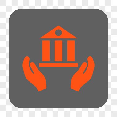 Banka hizmet yuvarlak kare düğme