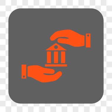 Banka hizmet yuvarlak kare düğme