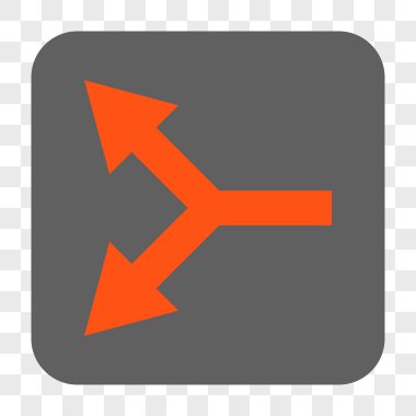 Bifurkasyon ok sol yuvarlak kare düğme