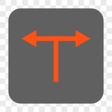 Bifurkasyon oklar sola doğru kare düğme yuvarlak