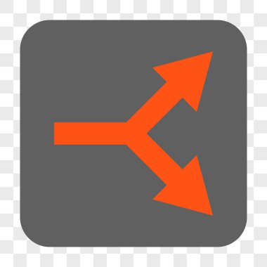 Bifurkasyon ok sağ yuvarlak kare düğme