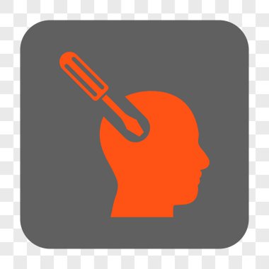 Beyin aracı yuvarlak kare düğme