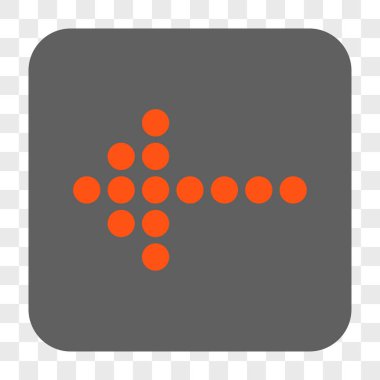 Noktalı ok sol yuvarlak kare düğme