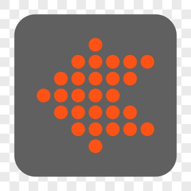 Noktalı ok sol yuvarlak kare düğme