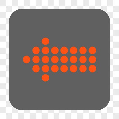 Noktalı ok sol yuvarlak kare düğme