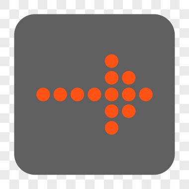 Noktalı ok sağ yuvarlak kare düğme