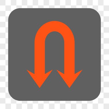 Geri ok kare düğme yuvarlak Çift