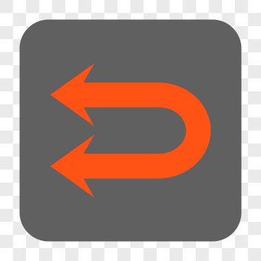 Çift sol ok yuvarlak kare düğme