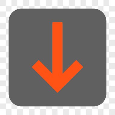 Aşağı ok yuvarlak kare düğme