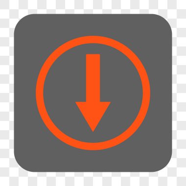 Aşağı yönlü ok yuvarlak kare düğme