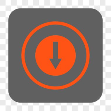 Aşağı yönlü ok yuvarlak kare düğme