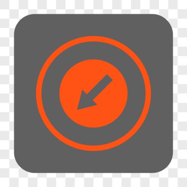 Kare düğme aşağı sol yönlü ok yuvarlak