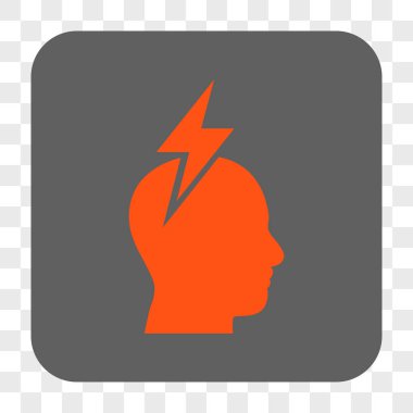 Baş ağrısı yuvarlak kare düğme