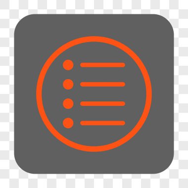 Öğeleri yuvarlak kare düğme