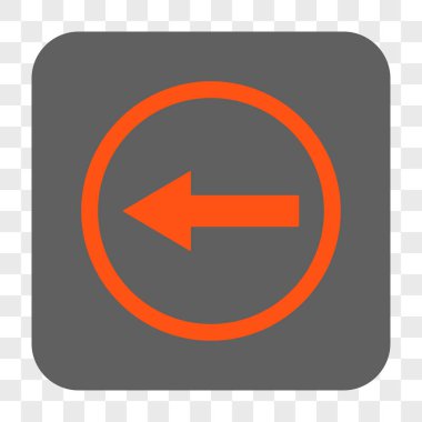 Sol yönlü ok yuvarlak kare düğme