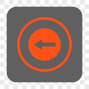 Sol yönlü ok yuvarlak kare düğme