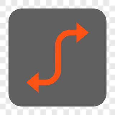 Ters viraj ok yuvarlak kare düğme