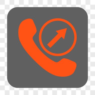 Çağrı giden yuvarlak kare düğme