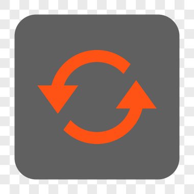 Yenile okları yuvarlak kare düğmesi