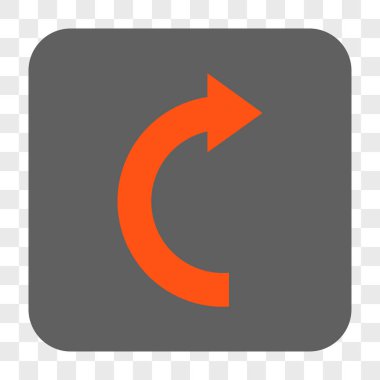 Döndür sağ yuvarlak kare düğme