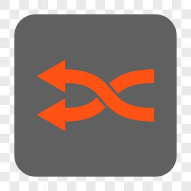 Shuffle oklar sola yuvarlak kare düğme