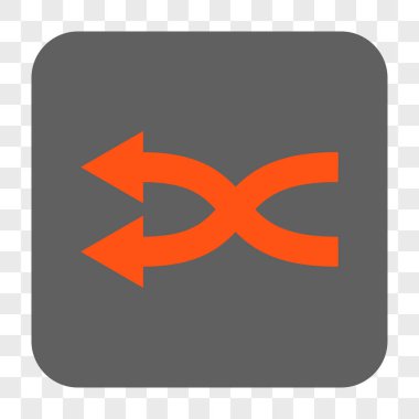 Shuffle oklar sola yuvarlak kare düğme