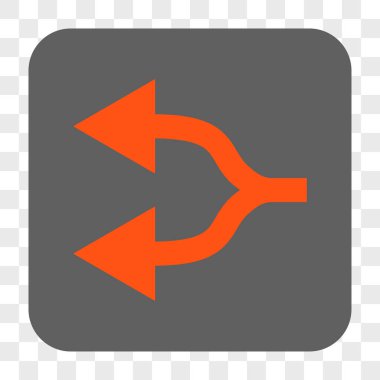 Split oklar sola yuvarlak kare düğme