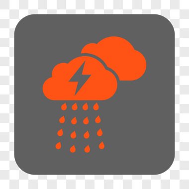 Fırtına bulutları yuvarlak kare düğme