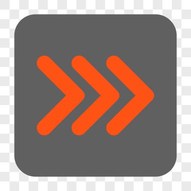 Üçlü ok ucu sağ yuvarlak kare düğme