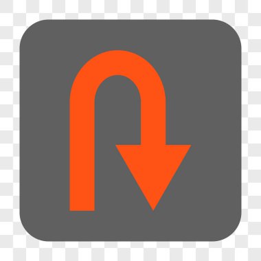 U dönüş yuvarlak kare düğme